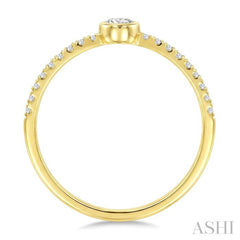 1/3 Ctw Bezel Set Round Cut Diamond Fashion Ring in 14K Yellow Gold