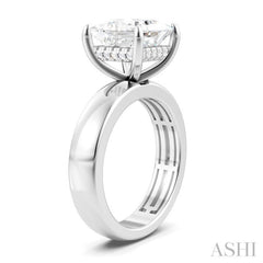 1/8 Ctw Princess Shape Round Cut Diamond Semi-Mount Engagement Ring in 14K White Gold