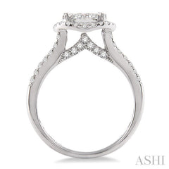 1 Ctw Lovebright Round Cut Diamond Engagement Ring in 14K White Gold