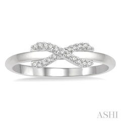 1/10 Ctw Infinity Petite Round Cut Diamond Fashion Ring in 10K White Gold