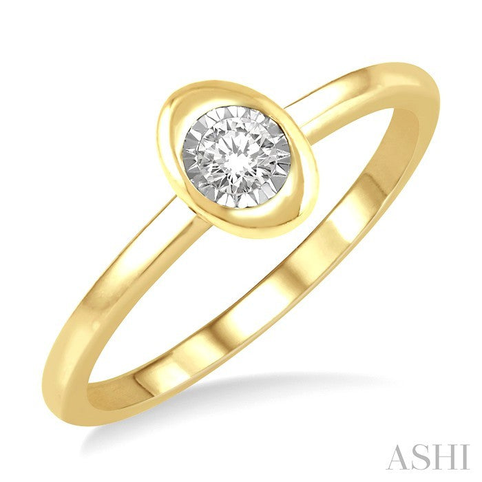 1/50 Ctw Oval Shape Round Cut Diamond Promise Ring in 10K Yellow Gold