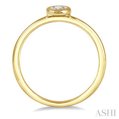 1/50 Ctw Oval Shape Round Cut Diamond Promise Ring in 10K Yellow Gold