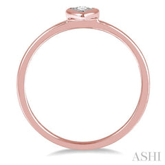 1/50 Ctw Pear Shape Round Cut Diamond Promise Ring in 10K Rose Gold