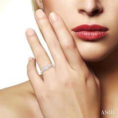 1/3 Ctw Round Diamond Lovebright Vintage Solitaire Style Engagement Ring in 14K White and Rose Gold