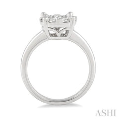 3/4 Ctw Lovebright Round Cut Diamond Bridal Ring in 14K White Gold