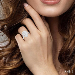 2 Ctw Pear Shape Diamond Lovebright Ring in 14K White Gold