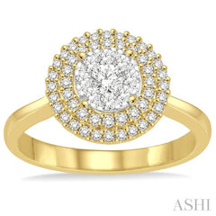 1 Ctw Diamond Lovebright Ring in 14K Yellow and White Gold