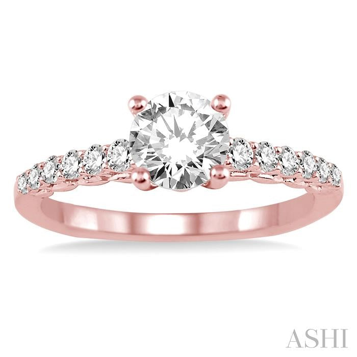 1/3 Ctw Diamond Semi-Mount Engagement Ring in 14K Rose Gold