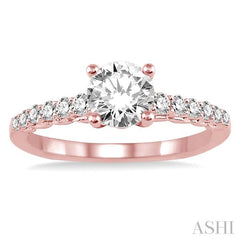 1/3 Ctw Diamond Semi-Mount Engagement Ring in 14K Rose Gold