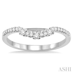 1/5 Ctw Round Cut Diamond Wedding Band in 14K White Gold