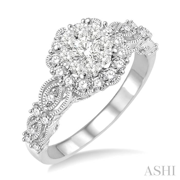 3/4 Ctw Diamond Lovebright Ring in 14K White Gold