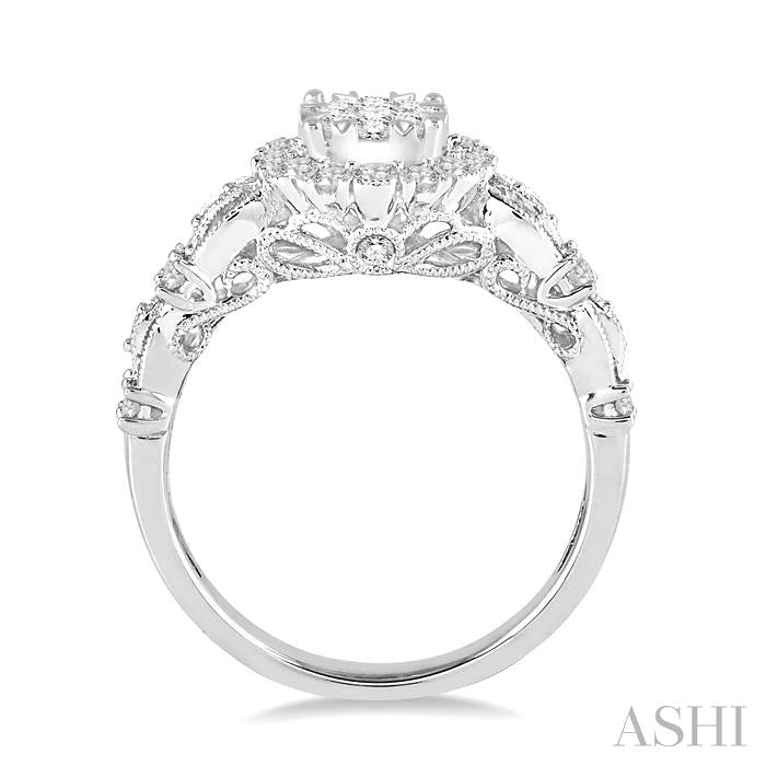 3/4 Ctw Diamond Lovebright Ring in 14K White Gold