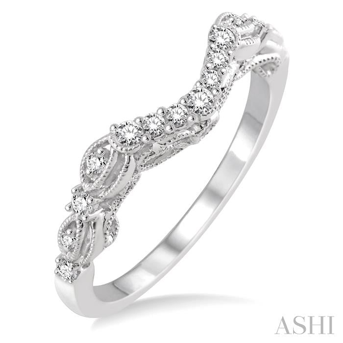 1/5 Ctw Round Cut Diamond Wedding Band in 14K White Gold