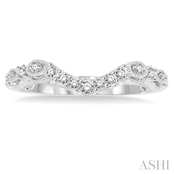 1/5 Ctw Round Cut Diamond Wedding Band in 14K White Gold