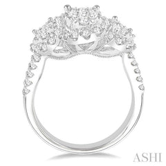 1 1/3 Ctw Diamond Lovebright Ring in 14K White Gold