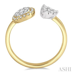 1/2 Ctw Round and Pear Shape Diamond Lovebright Ring in 14K Yellow and White Gold