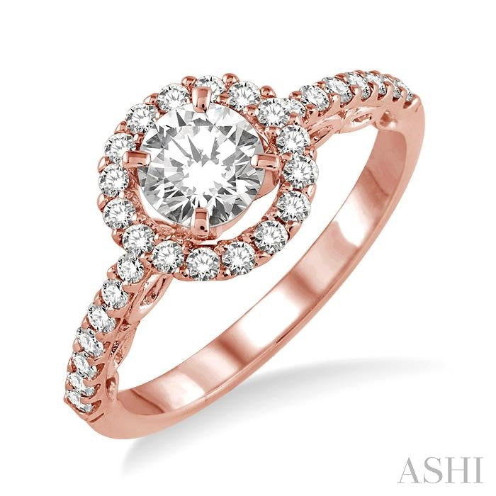 3/8 Ctw Diamond Semi-Mount Engagement Ring in 14K Rose Gold