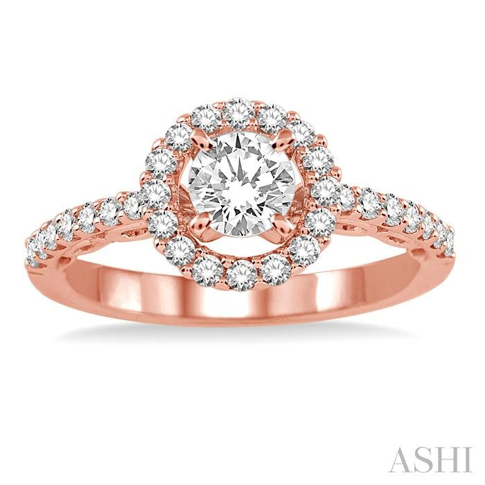 3/8 Ctw Diamond Semi-Mount Engagement Ring in 14K Rose Gold