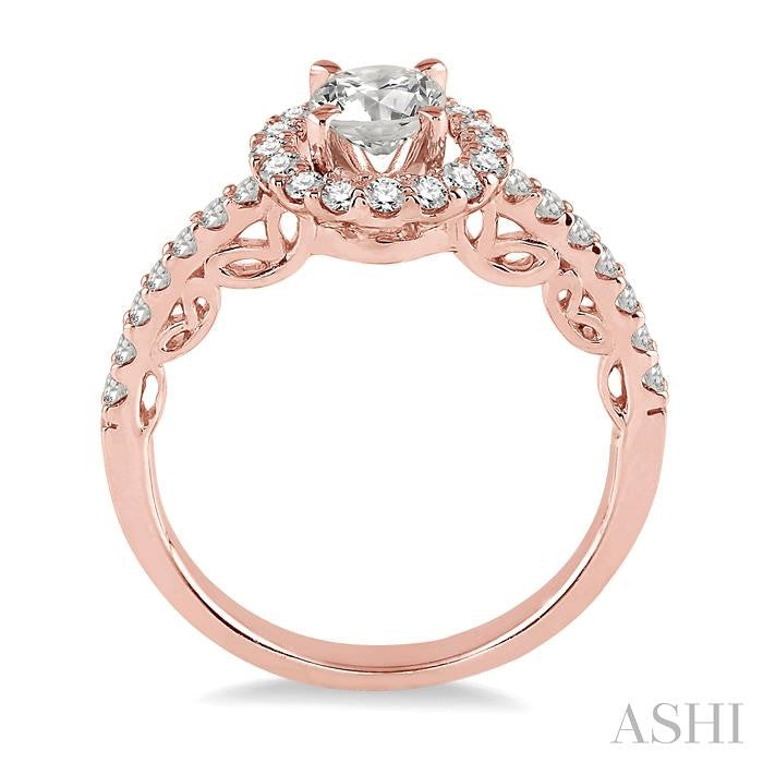3/8 Ctw Diamond Semi-Mount Engagement Ring in 14K Rose Gold