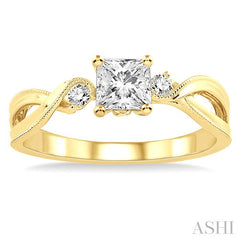 1/20 Ctw Diamond Semi-Mount Engagement Ring in 14K Yellow Gold