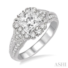 1/2 Ctw Diamond Semi-Mount Engagement Ring in 14K White Gold