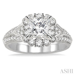 1/2 Ctw Diamond Semi-Mount Engagement Ring in 14K White Gold