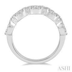 1 1/2 Ctw 5-Stone Lovebright Round Cut Diamond Band in 14K White Gold