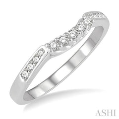 1/5 Ctw Straight Row Round Cut Diamond Wedding Band in 14K White Gold