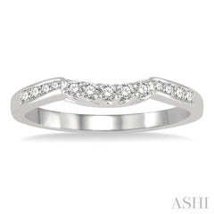 1/5 Ctw Straight Row Round Cut Diamond Wedding Band in 14K White Gold
