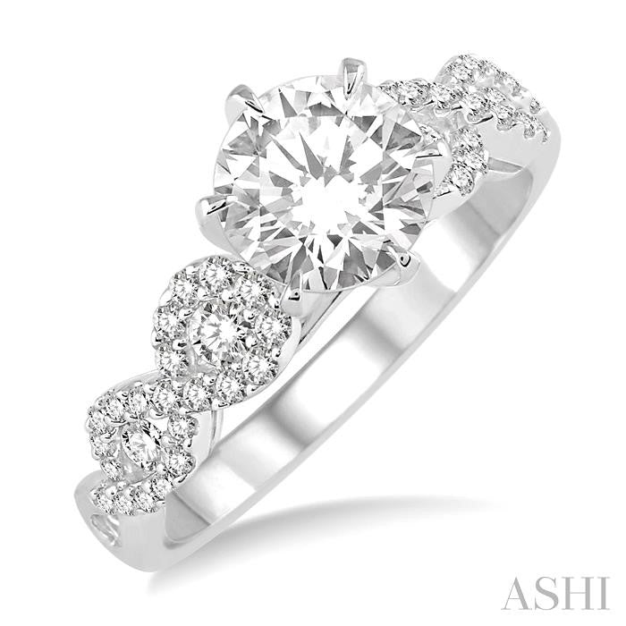 1/3 Ctw Diamond Semi-Mount Engagement Ring in 14K White Gold
