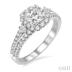 3/4 Ctw Diamond Semi-Mount Engagement Ring in 14K White Gold