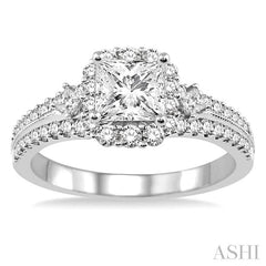 3/4 Ctw Diamond Semi-Mount Engagement Ring in 14K White Gold