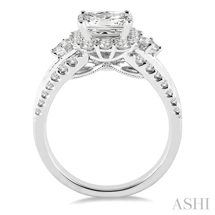 3/4 Ctw Diamond Semi-Mount Engagement Ring in 14K White Gold