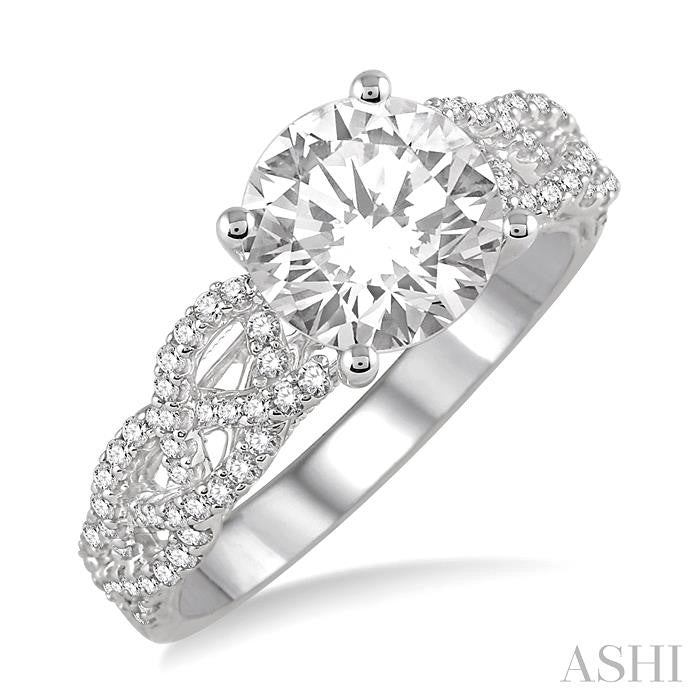 1/3 Ctw Diamond Semi-Mount Engagement Ring in 14K White Gold