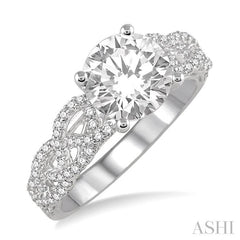 1/3 Ctw Diamond Semi-Mount Engagement Ring in 14K White Gold