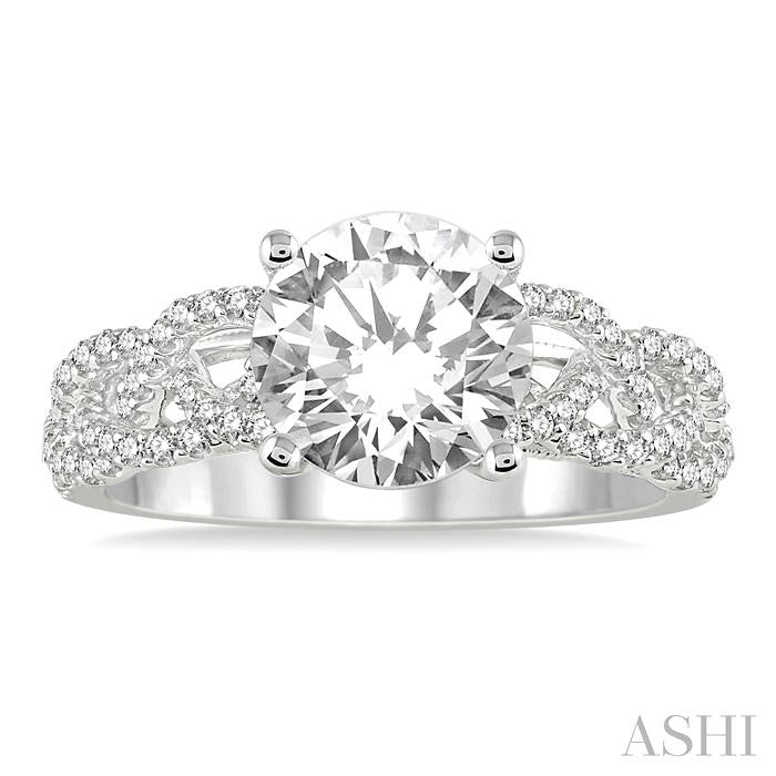 1/3 Ctw Diamond Semi-Mount Engagement Ring in 14K White Gold