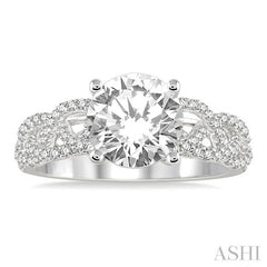 1/3 Ctw Diamond Semi-Mount Engagement Ring in 14K White Gold