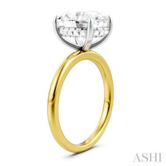 1/8 Ctw Oval Shape Round Cut Diamond Semi-Mount Engagement Ring in 14K Yellow and White Gold