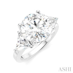 1 1/10 Ctw Circular Shape Trillion and Round Cut Diamond Semi-Mount Engagement Ring in 14K White Gold
