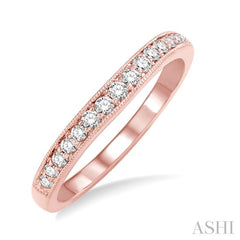 1/4 Ctw Round Cut Diamond Wedding Band in 14K Rose Gold