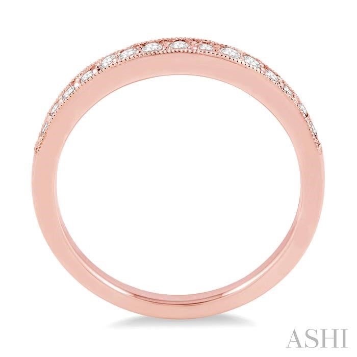 1/4 Ctw Round Cut Diamond Wedding Band in 14K Rose Gold