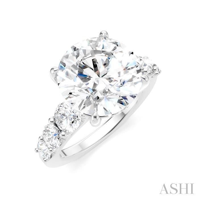 1 1/4 Ctw Round Shape Round Cut Diamond Semi-Mount Engagement Ring in 14K White Gold