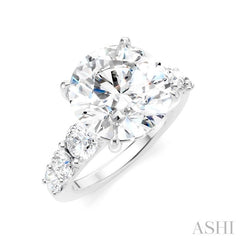 1 1/4 Ctw Round Shape Round Cut Diamond Semi-Mount Engagement Ring in 14K White Gold