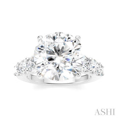 1 1/4 Ctw Round Shape Round Cut Diamond Semi-Mount Engagement Ring in 14K White Gold