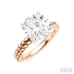 1/20 Ctw Circular Shape Round Cut Diamond Semi-Mount Engagement Ring in 14K Rose and White Gold