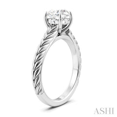 1/20 Ctw Circular Shape Round Cut Diamond Akari Wheat Shank Semi-Mount Engagement Ring in 14K White Gold