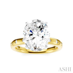 1/5 Ctw Akari Oval Shape Round Cut Diamond Semi-Mount Engagement Ring in 14K Yellow and White Gold