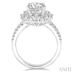 1 1/6 Ctw Round Cut Diamond Semi-Mount Engagement Ring in 14K White Gold