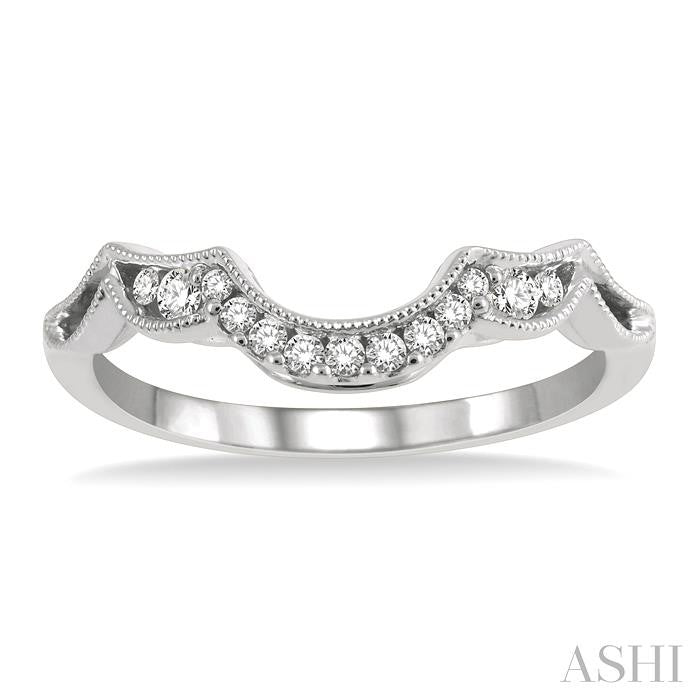 1/8 Ctw Round Cut Diamond Wedding Band in 14K White Gold