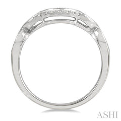 1/8 Ctw Round Cut Diamond Wedding Band in 14K White Gold